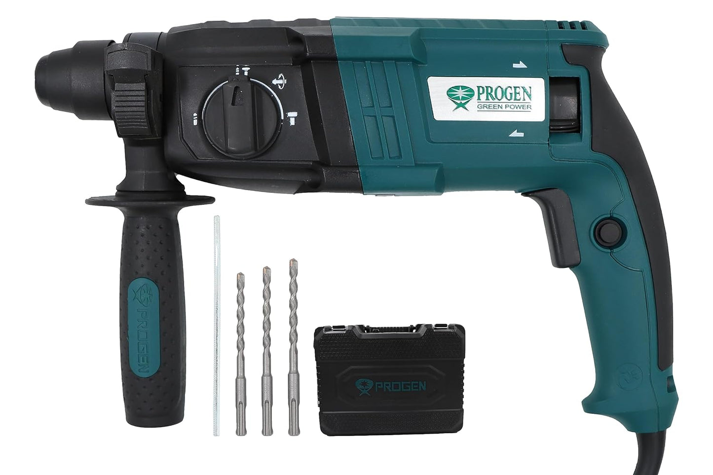 PROGEN 9220-HG 780W 20mm Rotary Hammer Drill Machine, SDS Plus Shank, Variable Speed, Reversible 4 Functions with 3 Bits For Hammering & Drilling on Concrete, Masonry & Wood (3900 bpm, 2000 Rpm)