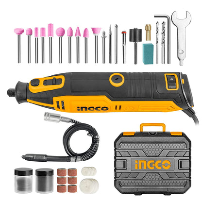 INGCO Mini Die Grinder Kit with Variable Speed MG13328 Mini Die Grinder, 130W, 3.2mm disc dia, 35000 Rpm - 110 Accessories Rotary Tool  (3.2 mm)