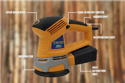 PRO TOOLS 4125-A, 500W, 12000 RPM, 125mm Aluminium Base Corded Electric Orbital Sander