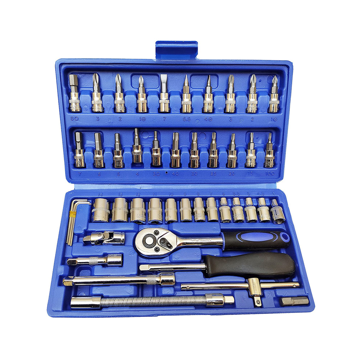 Aegon SS-46 1/4" 46 Pieces Heavy Duty Combinational Ratchet Socket Wre ...