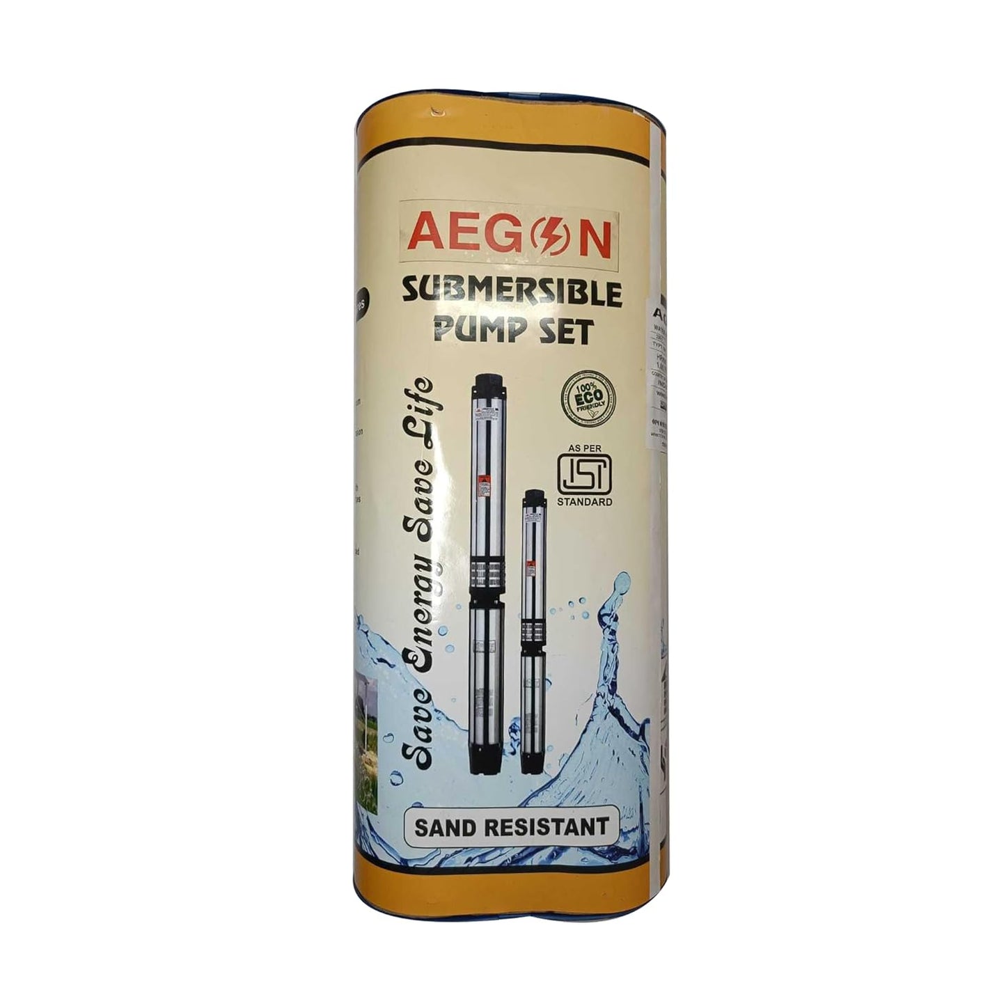Aegon HyroMax Series 1 HP Borewell Submersible Pump, Water Filled, 10 Stage Pump, 42 Meter Head, 5000 LPH