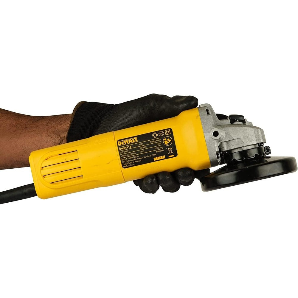 Dewalt 950W 100mm Variable Speed Angle Grinder DWE4118, 220 Volt (Indian Plug)