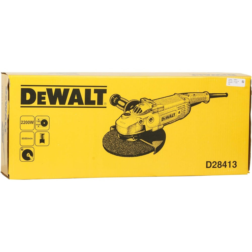Dewalt 180mm 2200W Heavy Duty Angle Grinder D28413, 220 Volt (Indian Plug)