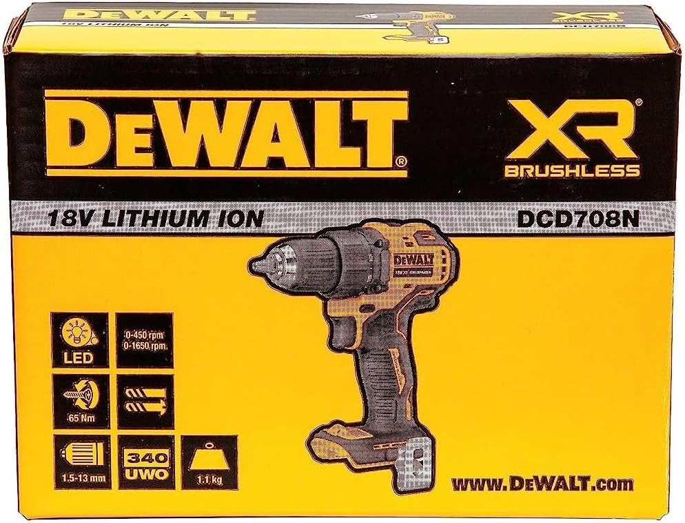 Dewalt DCD708N XJ 18V XR Compact Brushless Hammer Drill Driver