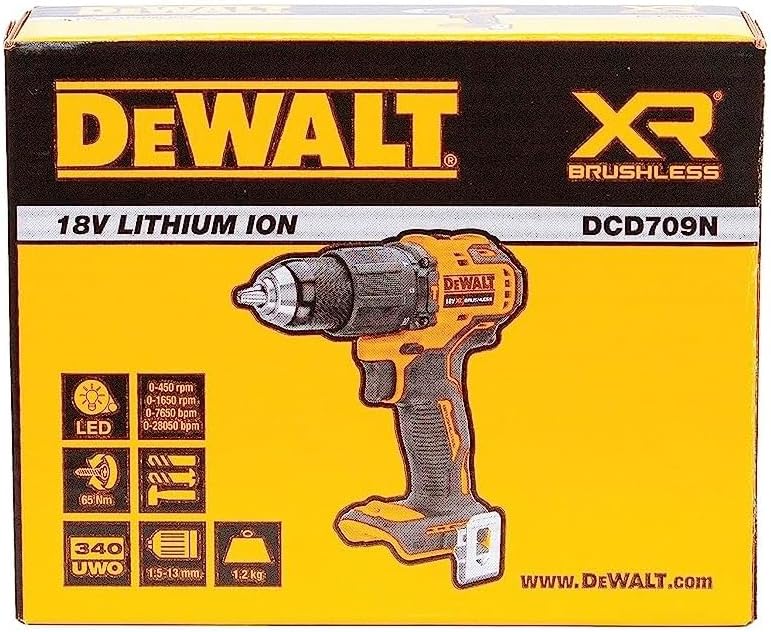 Dewalt DCD709N-XJ 18V XR Compact Brushless Hammer Drill Driver - Bare Unit