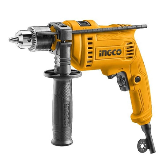 Ingco ID6808 Percussion Drill - Professional 680W Hand-Operated Tool with Reversible Variable Speed and Lock Speed Button