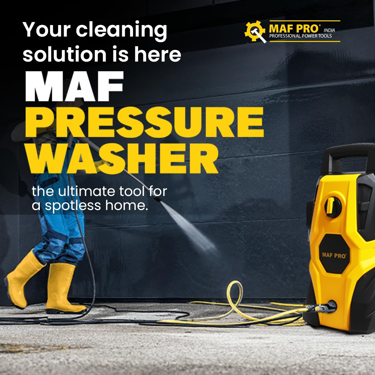 MAF PRO HPW14002 1400W Professional High Pressure Washer for Car Wash, Bike Wash & Home Cleaning (1400W, 105 Bar, 5.5LPM)