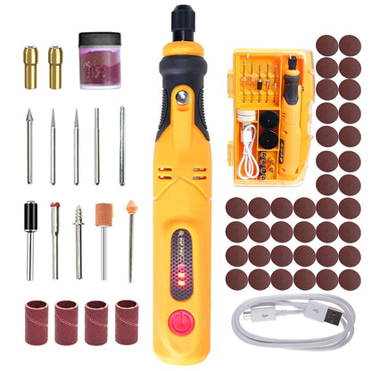 MAF PRO Mini Cordless Rotary Kit 45pcs, 3 Speed and USB Charging Multipurpose Tool for Nail Art, Engraving, Drilling, Carving & DIY Crafts