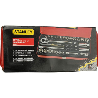Stanley 89516 46-Piece 1/4 and 3/8 Drive Socket Bit Set