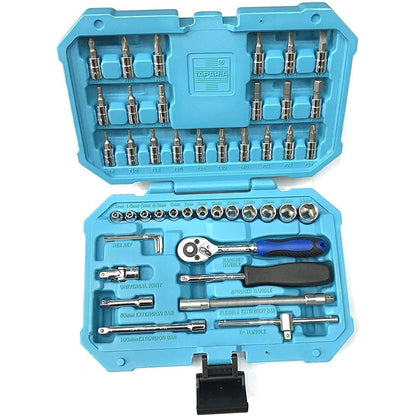 Taparia SA46 Steel Socket Set (Blue, 46 Pieces)