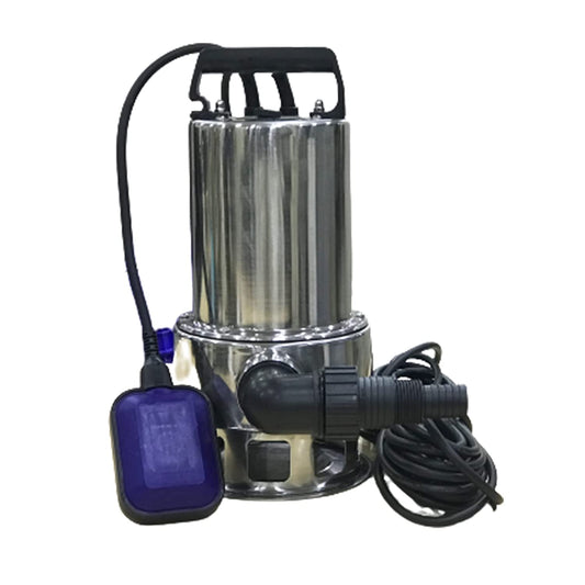 Aegon ASP750-SS - 1HP Single Phase IPX8 Stainless Steel Submersible Sewage Pump with Float Switch (750W, 13500 L/H, Head 9.5mtr, Depth 7m)