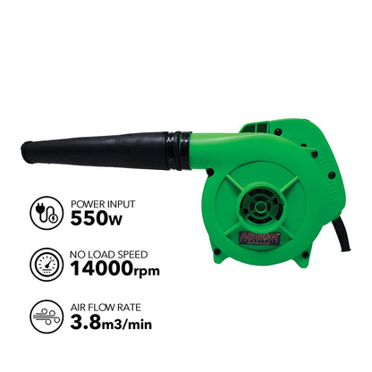 Aegon AB40-VS 550W 100% Copper Winding Variable Speed Electric Air Blower with Speed Control for Home/Office/Car/Dust/Garage/Patio/Garden Cleaning (3.8 m3/min, 14000 RPM)