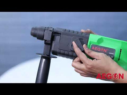 Aegon AHD201 - हैवी ड्यूटी / वेरिएबल स्पीड रोटरी हैमर ड्रिल (800 W, 20 mm, 850 Rpm, हरा)